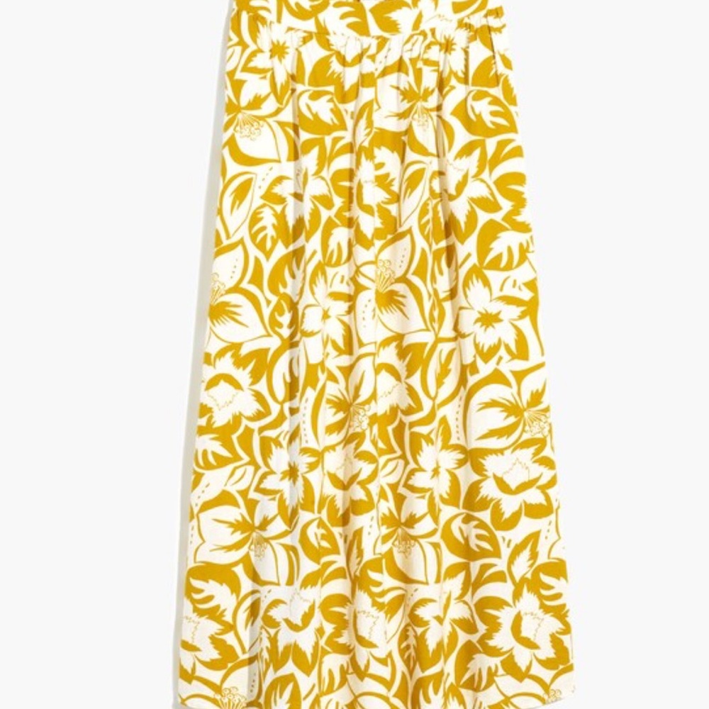 NWT Madewell linen blend shirred maxi skirt Size M